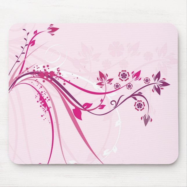 Flores a rosa - Mousepad (Frente)