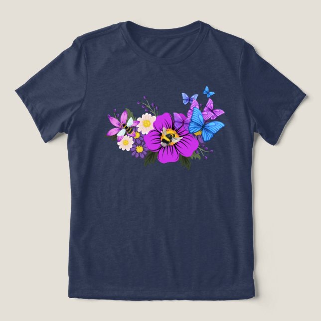 Flores Abelhas E Borboletas (Design frontal)