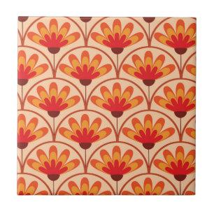 Flores Abstratas Vintage em Formas de Concha