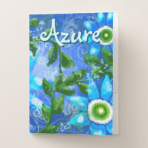 Flores Abstrato Azuis Verdes Florais Personalizada
