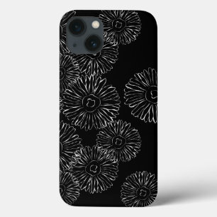 Flores abstrato brancas e pretas