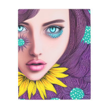 Flores Abstrato de Pop de Arte Retro Whimsical