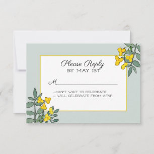 Flores Amarelas com Acento de Hortelã RSVP