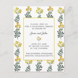 Flores Amarelas com Convite de Ensaio de Casa
