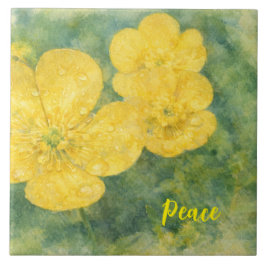 Flores amarelas de aquarela