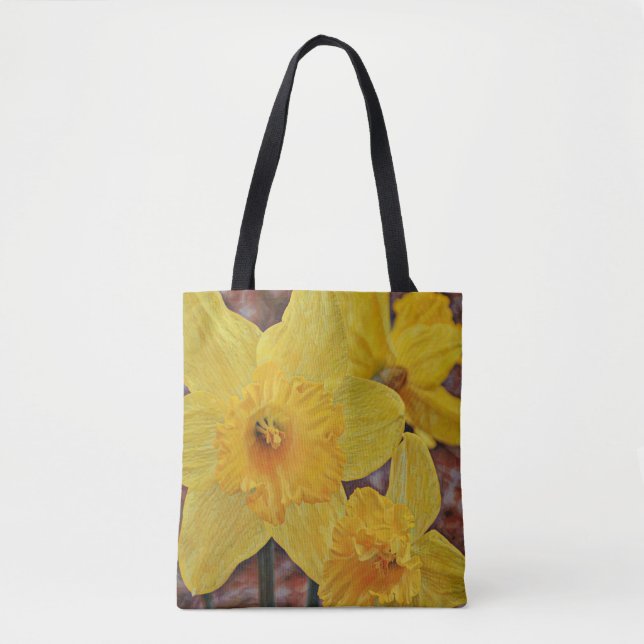 Flores Amarelas de Daffodil Primavera Art Tote Bag (Frente)