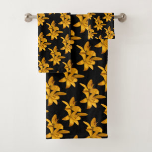 Flores Amarelas De Jardim De Lily Bath Toalha