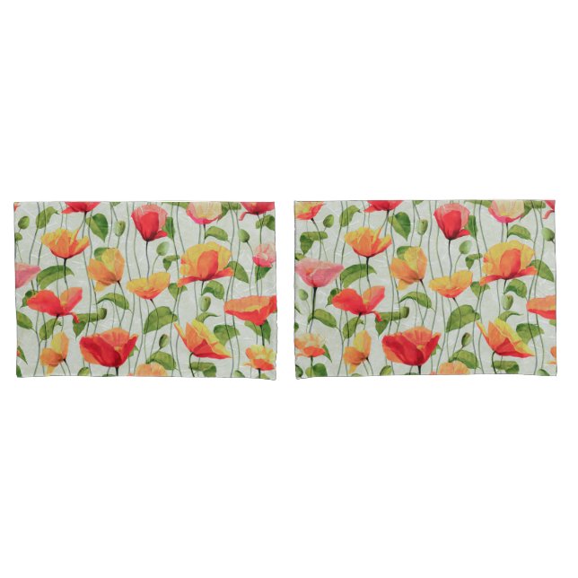 Flores Amarelas e Cor Vermelha Cor de Água Elegant (Frente - conjunto)