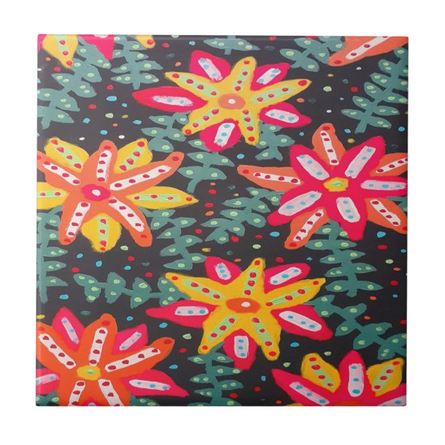 Flores Amarelas e Laranja Negras na Ala Negra (Frente)