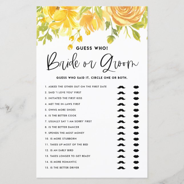 Flores Amarelas Ele Disse Que Disse Jogo De Chá (Frente)