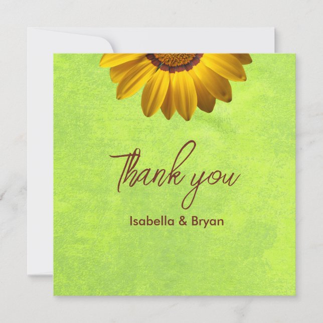 Flores Amarelas no Monograma Verde Abstrato (Frente)