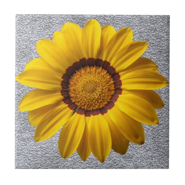 Flores amarelas, textura da parede da cinza (Frente)