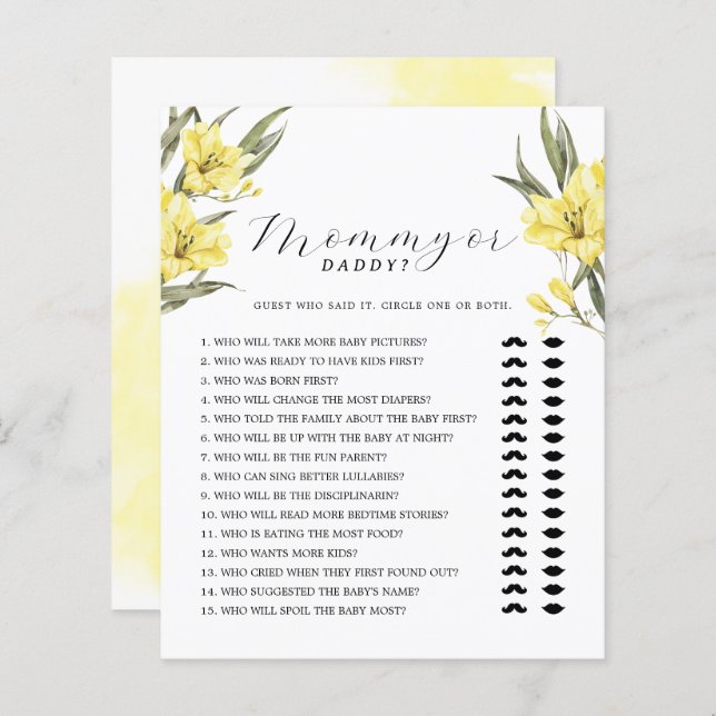 Flores Amarelas Verde ou Jogo de Pai (Frente/Verso)