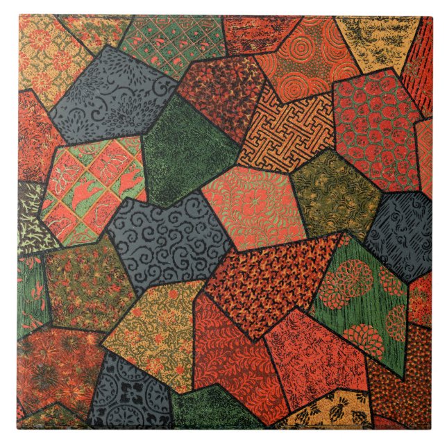 FLORES ANTIQUAS JAPONESAS,FOLHAS,FLORAL GEOMÉTRICO (Frente)