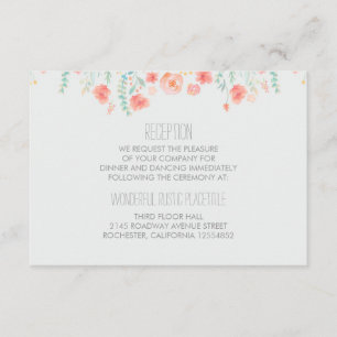 flores aquarela cartões de recepção de casamento e
