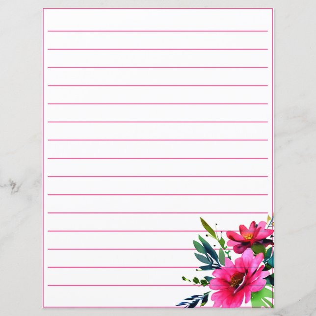 Flores aquáticas cor-de-rosa (Frente)