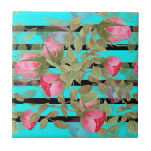 Flores aquáticas sem costura rosas rosa roma flor