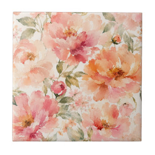 Flores Aquecedoras Românticas de Verão em Aquarela