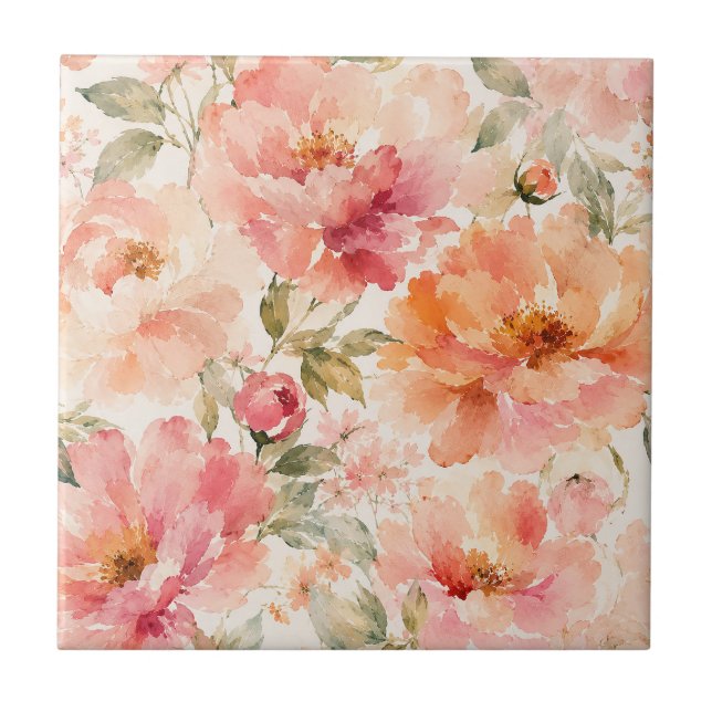 Flores Aquecedoras Românticas de Verão em Aquarela (Frente)