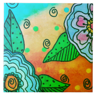 Flores Azuis Abstratas