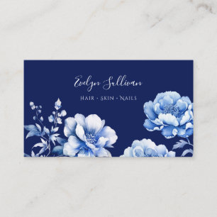 Flores azuis cartão de visita