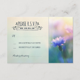 flores azuis casamento romântico RSVP