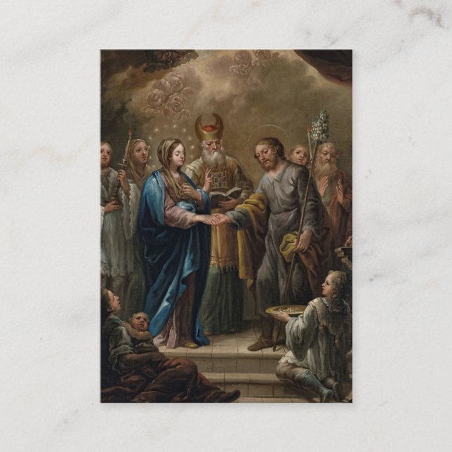 Flores Azuis De Aquarela Cartão De Oração De Casam (Frente)