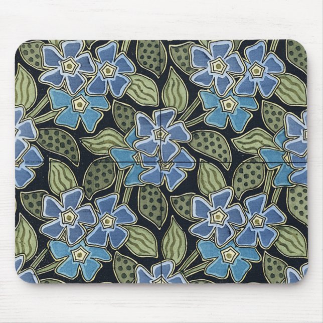 Flores Azuis de Arte Nouveau de Grasset - Mousepad (Frente)