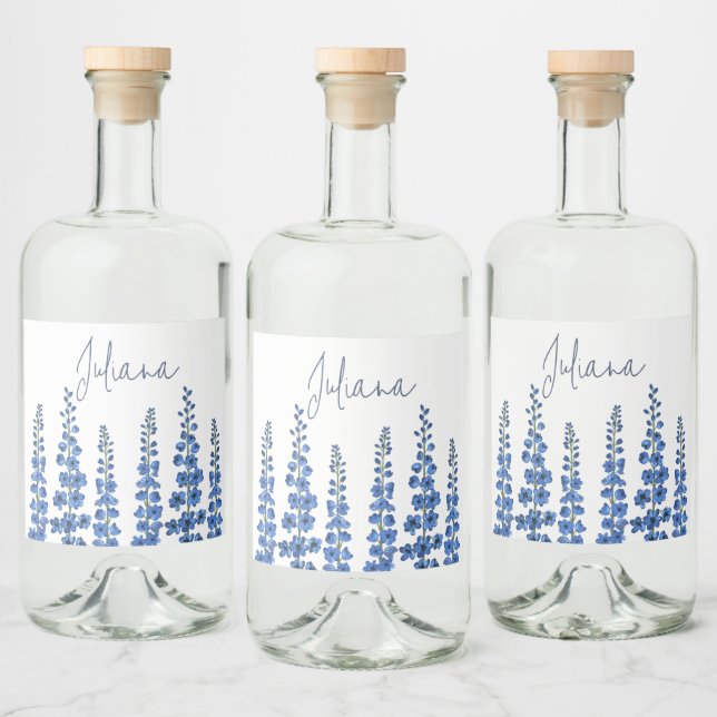 Flores Azuis Delfinium de julho (Garrafas)