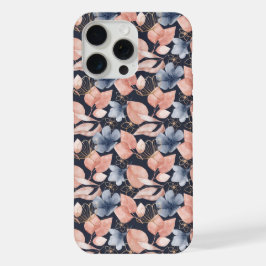 Flores Azuis, Pêssego e Douradas Arte Botânica Ele