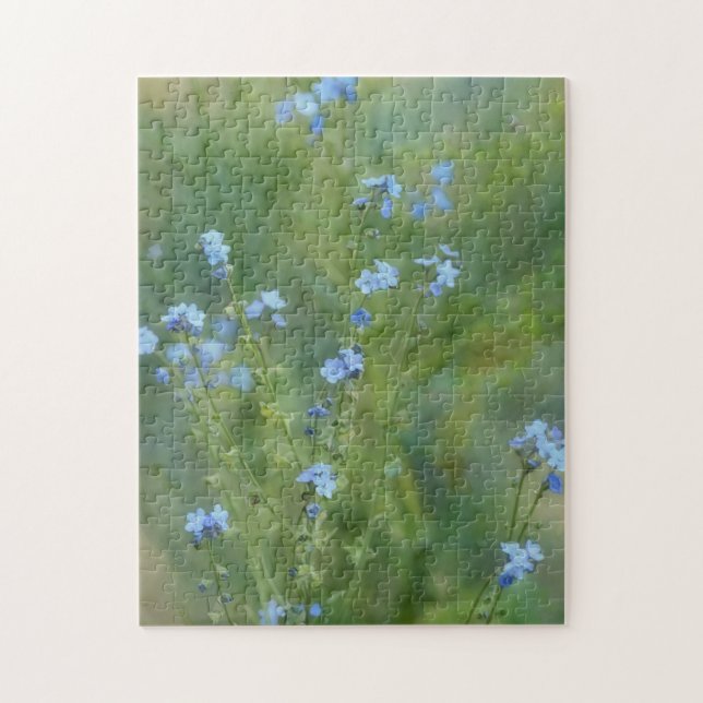 Flores Azuis Quebra-Cabeça de Arte Floral da Natur (Vertical)