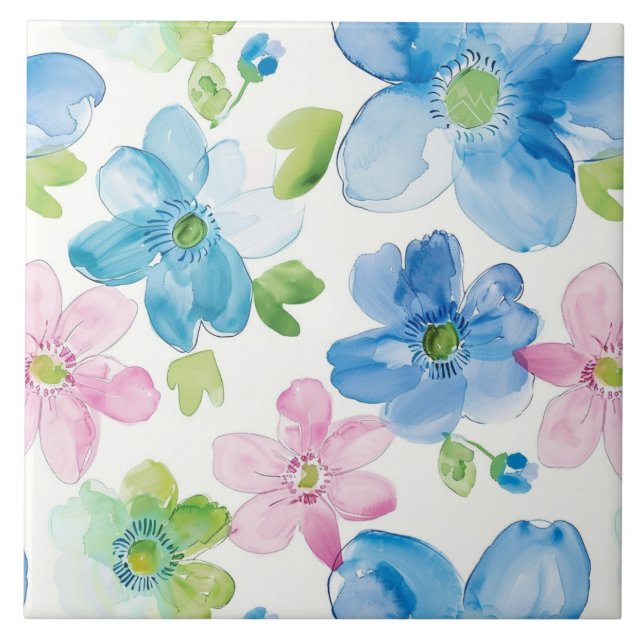 Flores Azuis Rosa Chic (Frente)