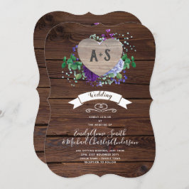 Flores Azuis Rústicas do Convite de casamento Eter