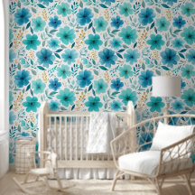 Flores Azuis Vazio Cores Botânicas Elegantes