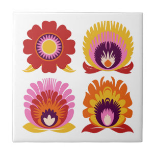 Flores Azulejo de Folhas Polonês