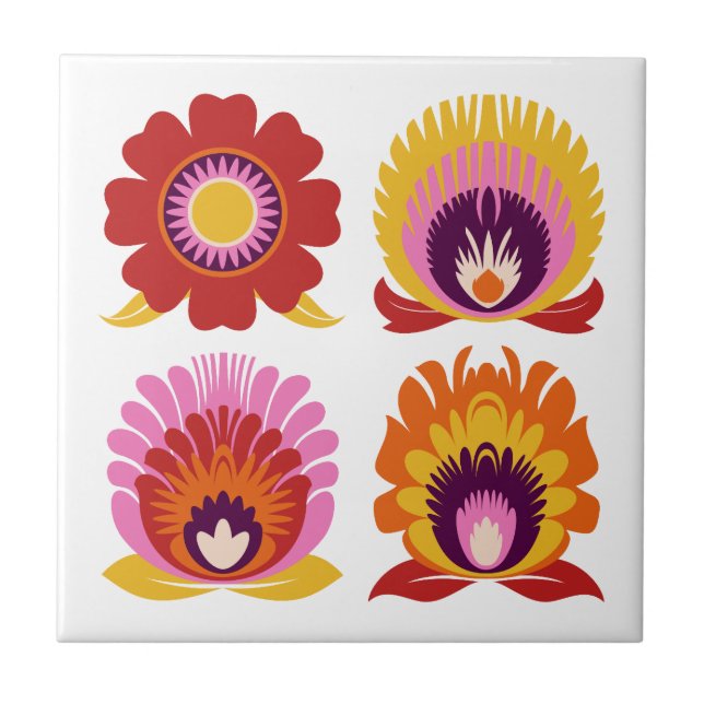 Flores Azulejo de Folhas Polonês (Frente)