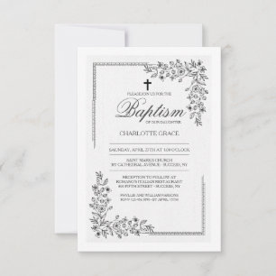 Flores Bênçando Convite Religioso