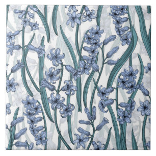 Flores Blue Hyacinth em branco