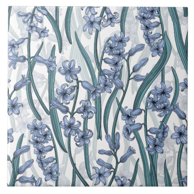 Flores Blue Hyacinth em branco (Frente)