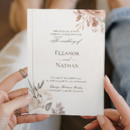 Flores Boho Púrpura Convite para Casamento