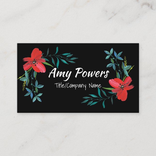 flores bonitinhas, cartão de visita de dupla face (Frente)