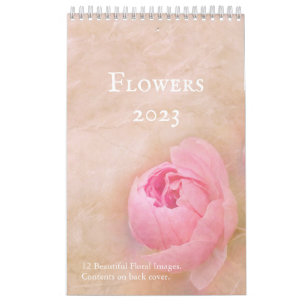 Flores bonito 2023 Calendário de 12 meses