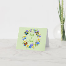 Flores Borboleta Cartões de Nota de Casamento Pers