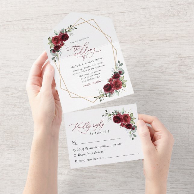 Flores Borgonhetas, Flores Vermelhas, Casamento Fl (Aba destacável)