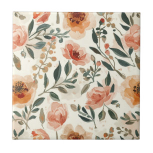 Flores Botânicas de Aquarela Laranja Pintura