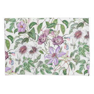 Flores Botânicas Lilac Green White Vintage