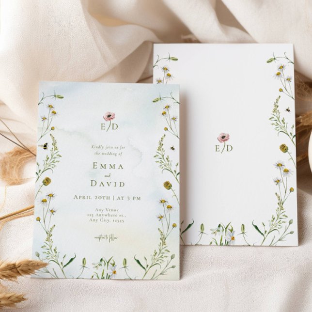 Flores botânicas russas Convite para Casamento (Criador carregado)