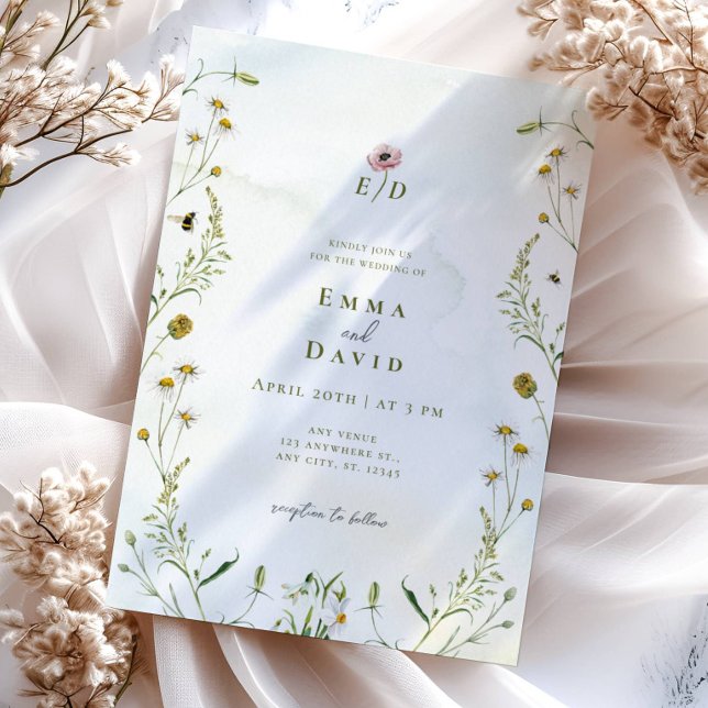 Flores botânicas russas Convite para Casamento (Criador carregado)