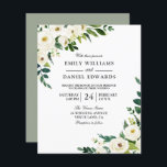 Flores Brancas Belo Convite De Casamento De Orçame<br><div class="desc">Flores Brancas Belo Convite para Casamento de Orçamento Um alternativo mais barato do que um convite padrão.</div>