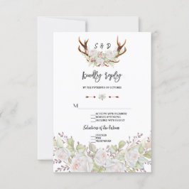 Flores Brancas Chic RSVP de Manuscrito